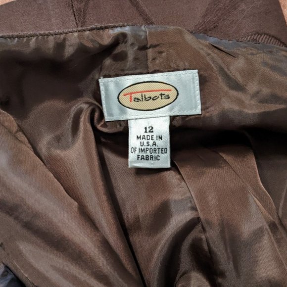 Talbots Leaf Print Fully Lined, Side-zip pants Size 12 - Picture 3 of 9